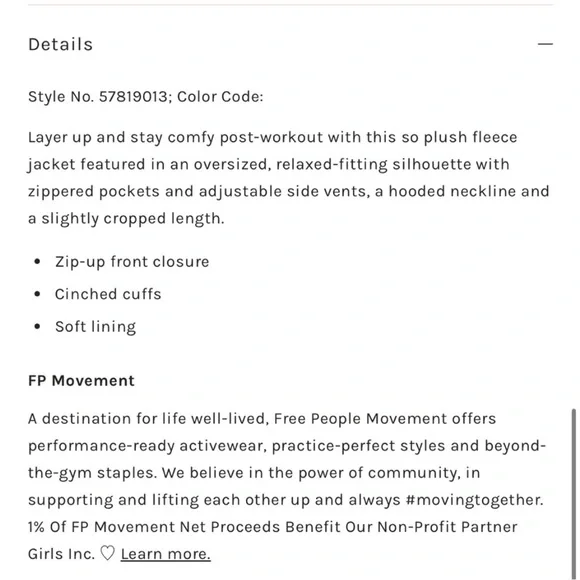 FP Movement by Free People Oversized Cream Teddy Zip Jacket - Picture 14 of 14